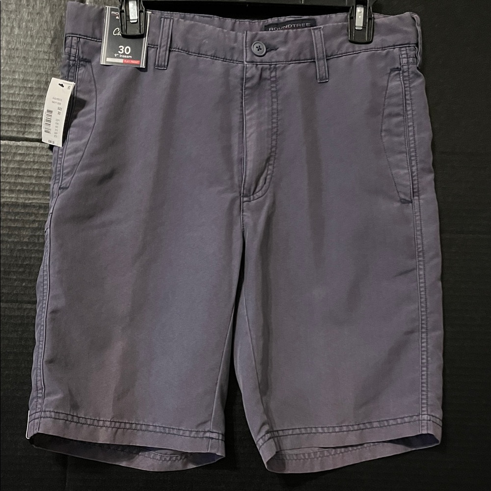 Roundtree & Yorke Men's Charcoal Flat Front Shorts